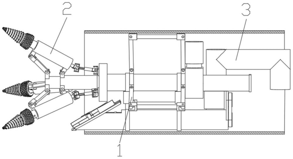 一種用于小口徑非開挖設(shè)備的變徑旋挖裝置