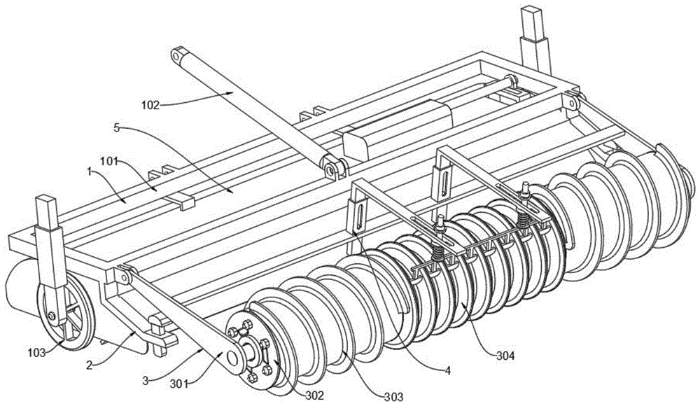 一種秸稈還田大壟雙行可調(diào)節(jié)鎮(zhèn)壓器